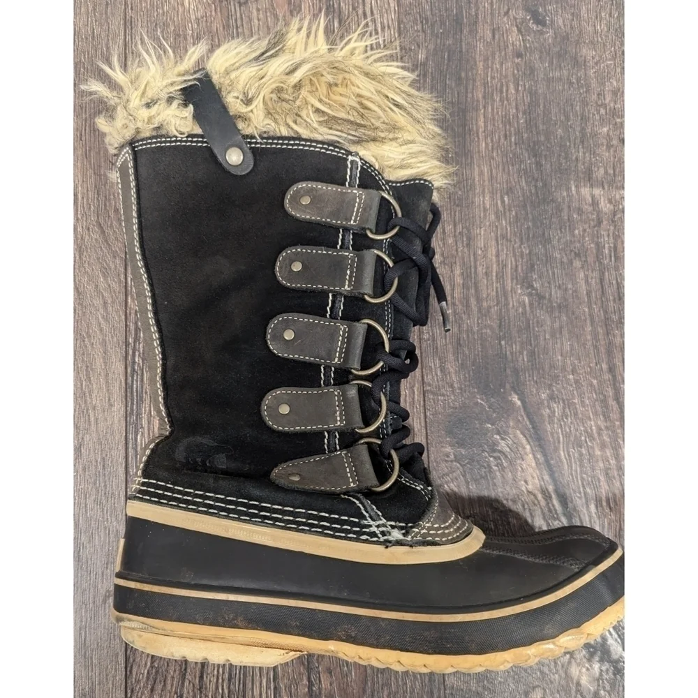 Sorel Joan of Arctic Black Quarry Winter Snow Boots Size 8